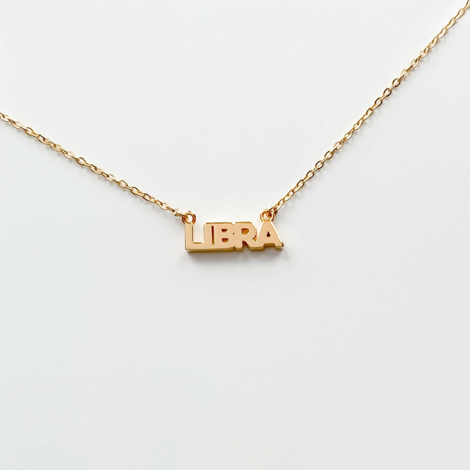 THATCH Zodiac Block Font Script Necklace 12 THATCH Zodiac Block Font Script Necklace