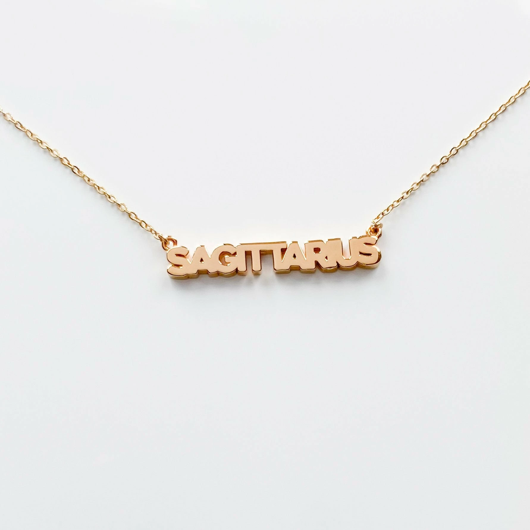 THATCH Zodiac Block Font Script Necklace 14 THATCH Zodiac Block Font Script Necklace