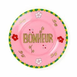 Only On The Avenue Live Bonheur Painted Dinner Plate, Pink