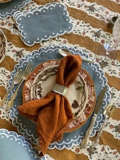 CeCe Barfield Inc. Live Paris Cocktail Napkin, Smokey Blue X White (Set Of 4)