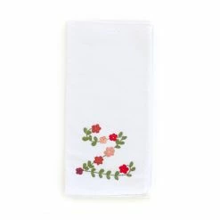 Hibiscus Linens Garden Vine Letter Napkin, Rose X Olive