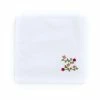 Hibiscus Linens Floral Letter Cocktail Napkin, Mauve X Olive