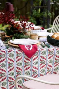 Elizabeth Lake Pomegranate Dinner Napkins Cranberry, Set Of 2