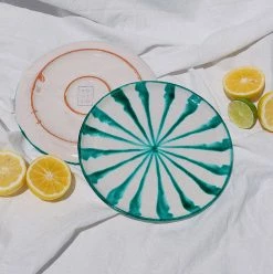 Pomelo Casa Casa Verde Salad Plate With Candy Cane Stripes