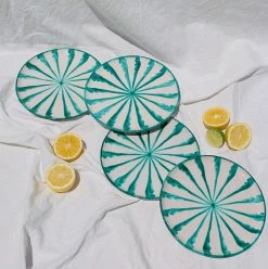 Pomelo Casa Casa Verde Salad Plate With Candy Cane Stripes