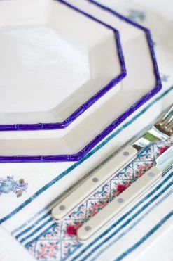 Cabana Capri • Gstaad Octagon Bamboo Dinner Plate, Blue 5 Cabana Capri • Gstaad Octagon Bamboo Dinner Plate, Blue