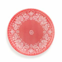 Only On The Avenue Americana Melamine Plate, Red Paisley Live