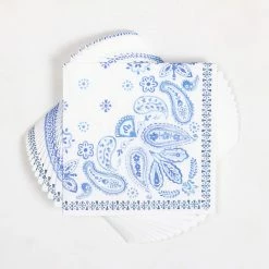Only On The Avenue Napkins Americana Paper Napkin Set, Blue