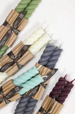 Greentree Home Live Rope Tapers, Sage (Set Of 2)