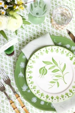 Ginori X Cabana Floral Charger Plate, Green X White Live