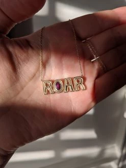 Campbell + Charlotte JuJu ROAR Charm Necklace - Garnet