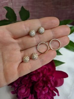 Campbell + Charlotte The Crew Half Moon Stud Earrings - Diamond