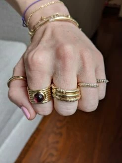 Campbell + Charlotte The Crew Knife Edge Stacking Ring - Diamond