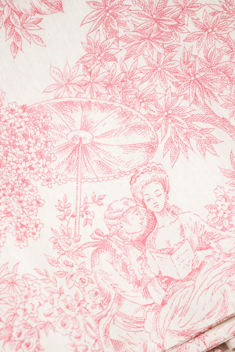 Only On The Avenue Live Toile De Jouy Tablecloth, Pink 4 Only On The Avenue Live Toile De Jouy Tablecloth, Pink
