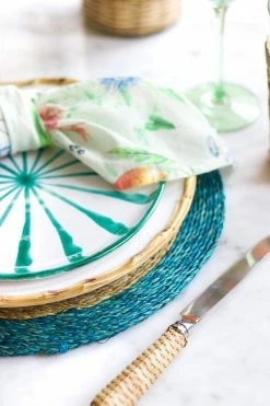 Pomelo Casa Casa Verde Salad Plate With Candy Cane Stripes