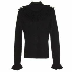 Maison Manoush Macaron Turtleneck Pullover, Black Wear