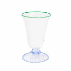 Only On The Avenue Glass Goblet, Blue X Green
