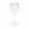 Only On The Avenue Live Wine Glass, Blue Trim