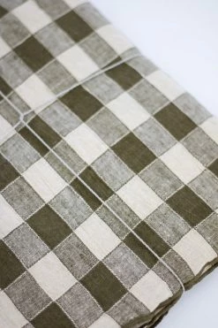 Maison De Vacances Laurier Gingham Tablecloth, Olive Green