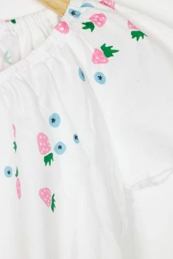 La Paloma Girl's Flutter Sleeve Nightgown In Wild Berry For Kids