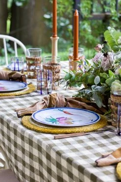 Maison De Vacances Laurier Gingham Tablecloth, Olive Green