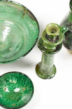 Only On The Avenue Vintage Tamegroute Candlestick, Green