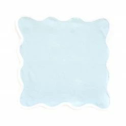 Fenwick Fields Live Linen Scalloped Square, Sky Blue