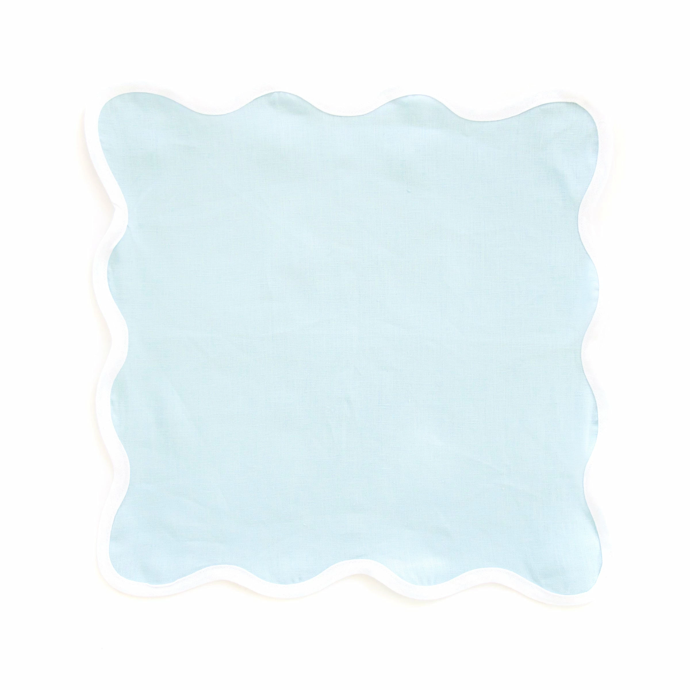 Fenwick Fields Live Linen Scalloped Square, Sky Blue 1 Fenwick Fields Live Linen Scalloped Square, Sky Blue