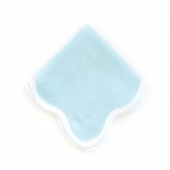 Fenwick Fields Live Linen Scalloped Square, Sky Blue 12 Fenwick Fields Live Linen Scalloped Square, Sky Blue