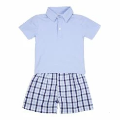 Ann + Reeves Boys Plaid Collection - Blue Corey Set