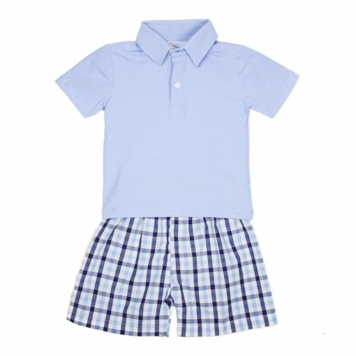 Ann + Reeves Boys Plaid Collection - Blue Corey Set