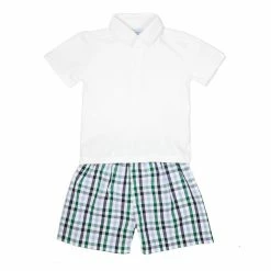 Ann + Reeves WEAR Boys Plaid Collection, Green Corey Set