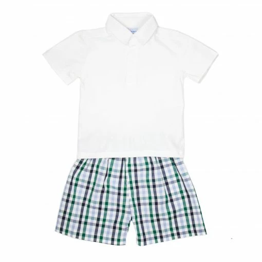 Ann + Reeves WEAR Boys Plaid Collection, Green Corey Set