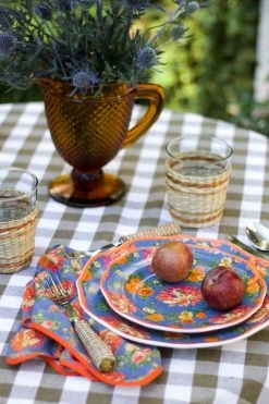 Loretta Caponi Live Denim Carnation Napkin