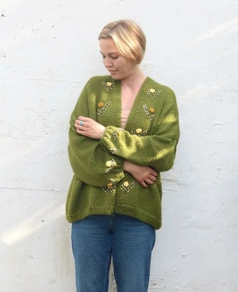 Fanm Mon New Dandi Cardigan With Orange Yellow Grey Brown Embroidery 2 Fanm Mon New Dandi Cardigan With Orange Yellow Grey Brown Embroidery