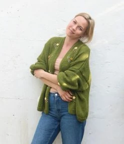 Fanm Mon New Dandi Cardigan With Orange Yellow Grey Brown Embroidery 11 Fanm Mon New Dandi Cardigan With Orange Yellow Grey Brown Embroidery