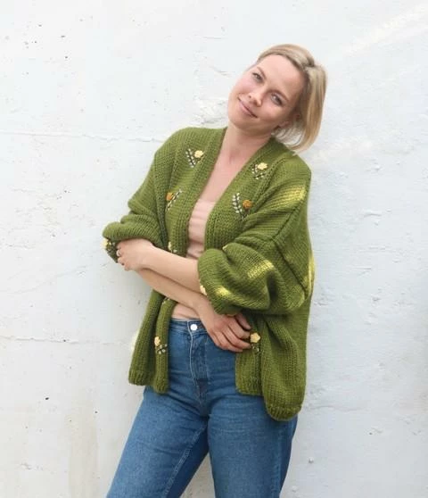 Fanm Mon New Dandi Cardigan With Orange Yellow Grey Brown Embroidery 6 Fanm Mon New Dandi Cardigan With Orange Yellow Grey Brown Embroidery