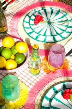 Pomelo Casa Casa Verde Salad Plate With Candy Cane Stripes