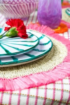 Pomelo Casa Casa Verde Salad Plate With Candy Cane Stripes