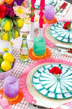 Pomelo Casa Live Casa Verde Dinner Plate With Candy Cane Stripes