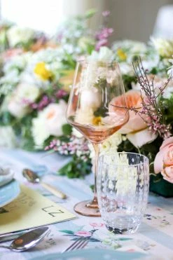 Estelle Colored Glass Live Wine Glass (Set Of 2), Blush Pink