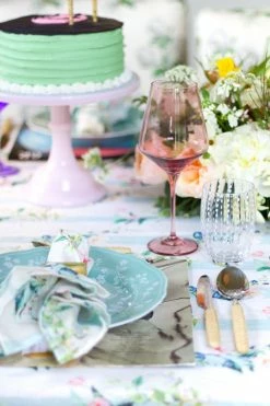 Estelle Colored Glass Live Wine Glass (Set Of 2), Rose