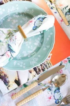 Cabana Capri • Gstaad Under $200 Resin Basketweave Flatware Set, Natural