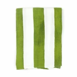 Summerill Stripe Linen Tablecloth, Green Live