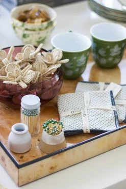 Only On The Avenue Mappa Burl Wood Lacquer Tray