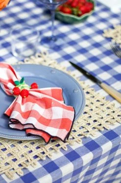 Maison De Vacances Gingham Napkin, Geranium/Noir