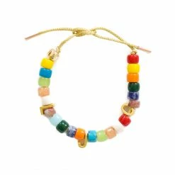 La Lumiere NY Semi Precious Stone Lurex Rainbow Bracelet Wear
