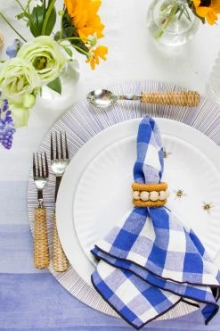 Maison De Vacances Live Gingham Napkin, Cobalt/Noir