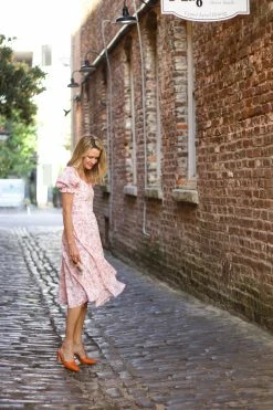 Caroline Constas Savannah Dress, Salmon Toile Wear