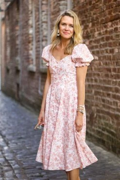 Caroline Constas Savannah Dress, Salmon Toile Wear